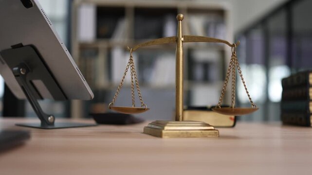Law and a scale of justice.