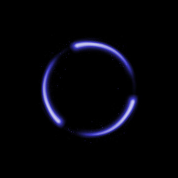 A glowing blue circular light effect isolated on a black background