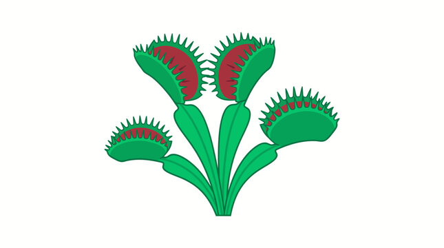 Venus flytrap plant with open traps ready to catch insects