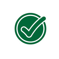 Round green tick mark ok sign vector design. © fadli ridha