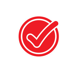 Round red tick mark ok sign vector design. © fadli ridha