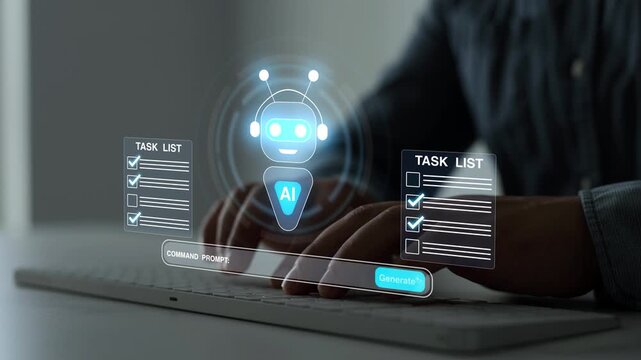 AI agent managing tasks, planning projects, organizing workflows and improving productivity through intelligent business automation.