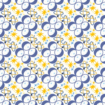 Retro Space and Atomic Seamless Pattern Collection2