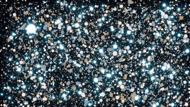 Magical seamless looping background featuring glowing particles and soft bokeh lights. Ideal for Christmas promos, holiday celebrations, winter events, and seasonal video backdrops.
