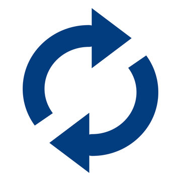 Blue Circular Rotating Arrows Symbol