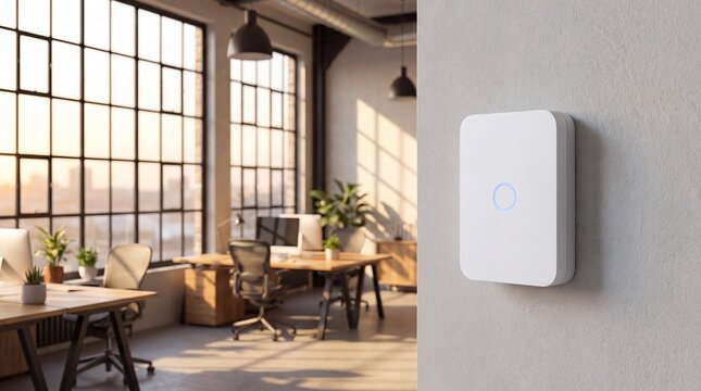 Sleek Enterprise Wireless Access Point in Modern Office for High-Speed Business Connectivity Banner