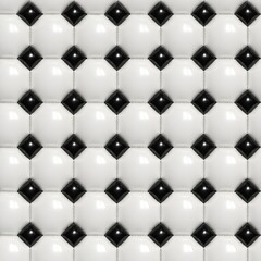 Naklejka premium Black and white quilted leather background texture with diamond pattern