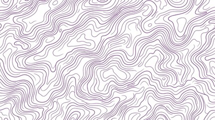 Obraz premium Purple Topographic Map Contour Line Seamless Pattern Background