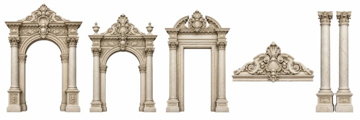 Obraz premium Ornate classical architectural frames and decorative columns set