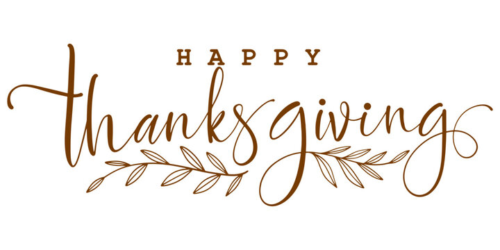 happy thanksgiving lettering calligraphy text brush vector Eps