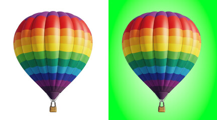 Colorful rainbow hot air balloons floating in sky © Design Planer