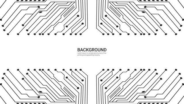 modern electronic circuit board design with intricate wiring patterns and connected nodes for technology and innovation concepts