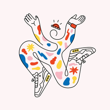 Abstract Dancing Person &ndash; Colorful Movement and Joy Illustration