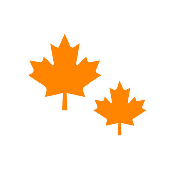 Autumn Maple Leaves Seasonal Flat Vector Icon