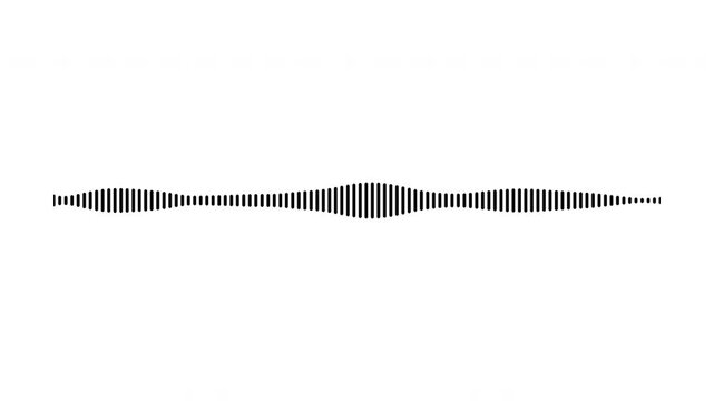 Individual sound wave patterns on a white background; black line sound wave visualization; sound recording; transparent background sound wave visualization; sound wave animation on a white background.