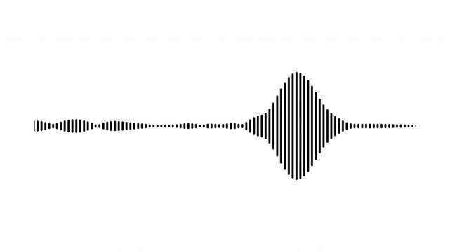 Individual sound wave patterns on a white background; black line sound wave visualization; sound recording; transparent background sound wave visualization; sound wave animation on a white background.