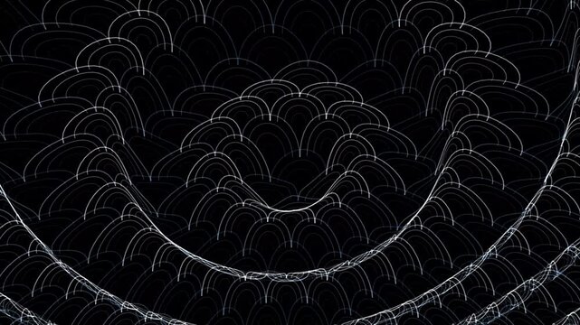Blue Scale Pattern Arcs Wave Texture Motion Background Loop 4K