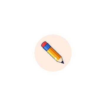 Classic sharpened school pencil with pink eraser and metal ferrule for writing and drawing