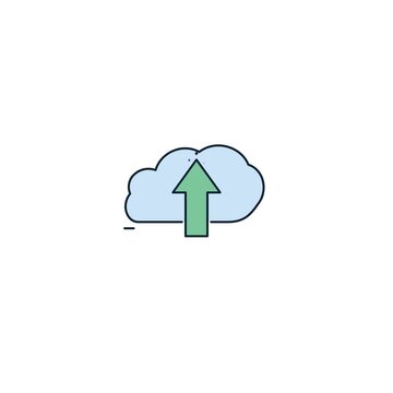Cloud storage upload icon with upward arrow for submitting homework assignments and exam files
