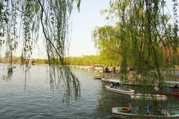 Boats on Lake in Beihai Park, Beijing © Jihua