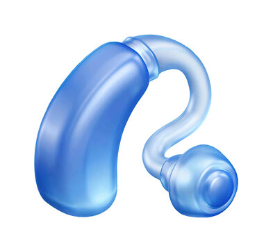 3D icon of Blue hearing aid device