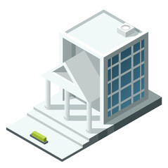 Obraz premium Isometric bank icon. City building. Urban architecture