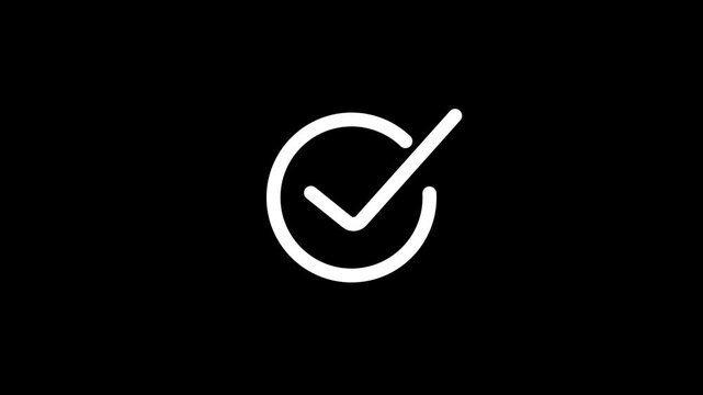 Minimalist white loading spinner animation on black background, for ui ux, progress buffering waiting