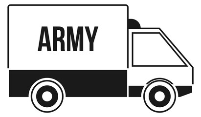 Obraz premium Army truck black icon. Military transport symbol