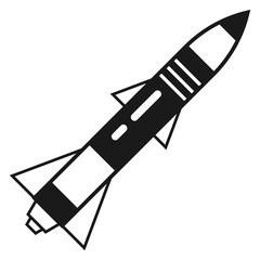 Obraz premium Military rocket black icon. Army weapon ammo