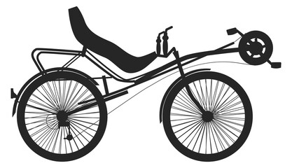 Recumbent bicycle black icon. Urban eco transport © ONYXprj