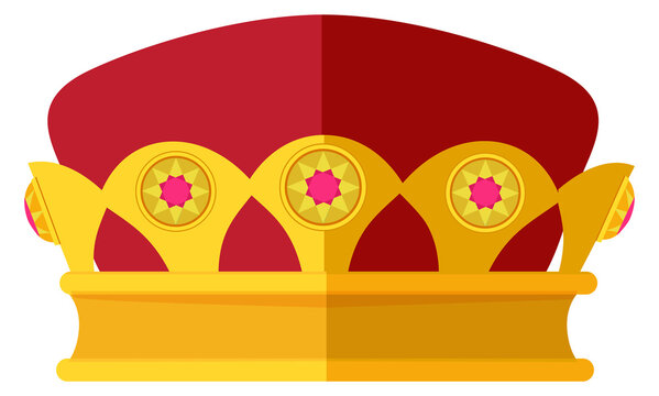Royal golden ruler hat. Precious crown icon
