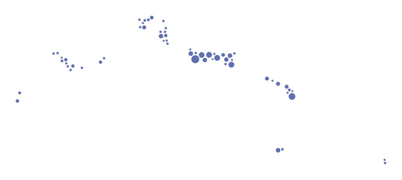 Turks and Caicos Islands vector map with packed blue circles