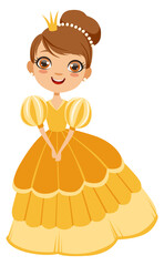 Obraz premium Queen character. Cartoon fairytale pretty girl in crown