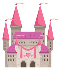 Obraz premium Princess castle. Cute cartoon fairytale kingdom palace
