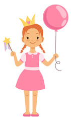 Obraz premium Cute girl in princess costume. Magic character dress