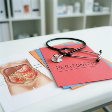 Medical Illustration of Peritonitis and Stethoscope