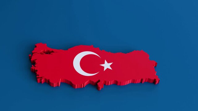 Turkey regional map 4K animation featuring national territory, geographic boundaries, Middle Eastern location, regional identity, and geopolitical context overview design
