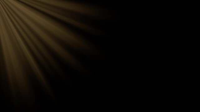 Diagonal sunlit beams spread through darkness in abstract background composition. Soft amber streaks add dramatic contrast, calm mood, and flexible decorative light for modern graphics.
