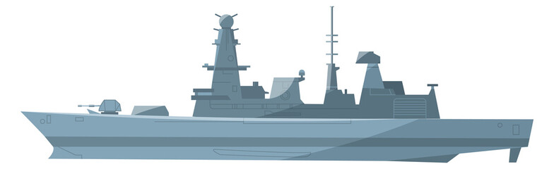 Warship side view. Military weapon. Naval transport © ONYXprj