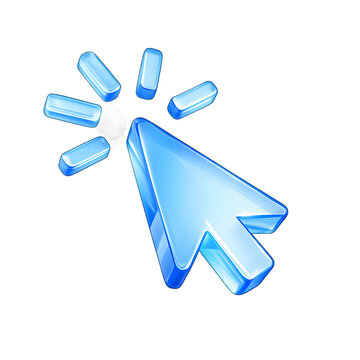 Transparent 3D Cursor Arrow Icon