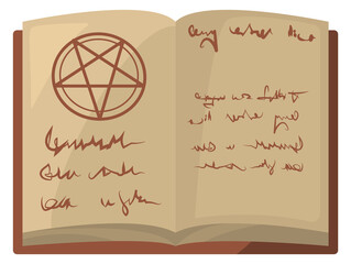 Obraz premium Witchcraft book pages. Old magic spell grimoire