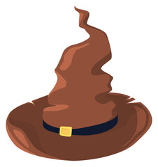 Obraz premium Old fairytale hat cartoon icon. Fantasy magic witch cap