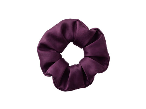 Dark Purple Satin Hair Scrunchie