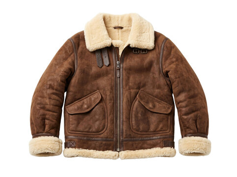 Brown Leather Shearling Flight Jacket
