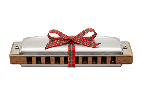 Harmonica Gift With Festive Ribbon