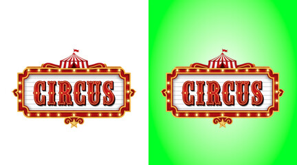 Vintage circus marquee sign with tent design © Ajaira