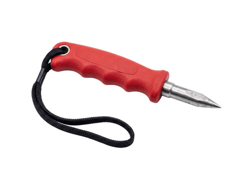 Red Handle Ice Pick With Wrist Lanyard