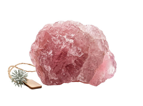 Raw Rose Quartz Crystal With Tag