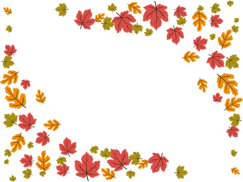 Autumn leaf corner border composition