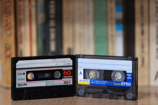 Bucharest Romania 22 September 2026.Vintage Philips audio cassette from the 1980s, featuring the classic analog magnetic tape format and retro design.